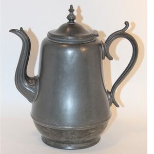 Antique American Pewter Tea Coffee Pot Jug c.1862 Ducimus Patent Civil War Era
